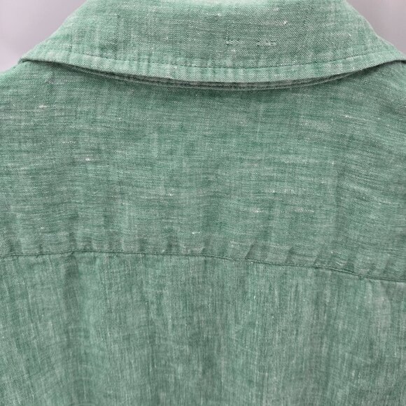 Coldwater Creek Green 100% Linen 3/4 Sleeved Button Up Size Medium 10-12 - Picture 6 of 11